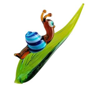 Orchideenstab, Blatt mit Schnecke -blau- (normale Ausführung)